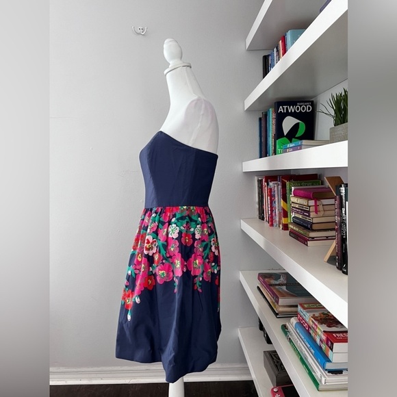 Lilly Pulitzer Lottie Navy Cherry Floral Strapless Dress size 8 - Picture 6 of 13